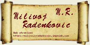 Milivoj Radenković vizit kartica